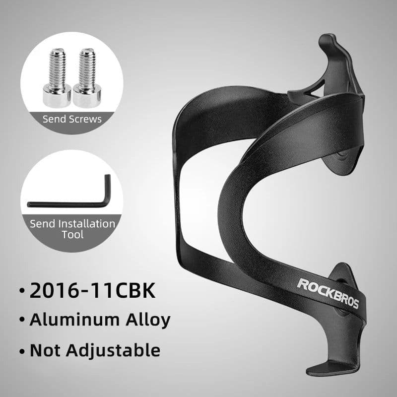 image-ROCKBROS Bicycle Aluminium Alloy Adjustable Water Bottle Cage Mountain Bike Cycling Bottle Holder Ultralight HandleBar Mount
