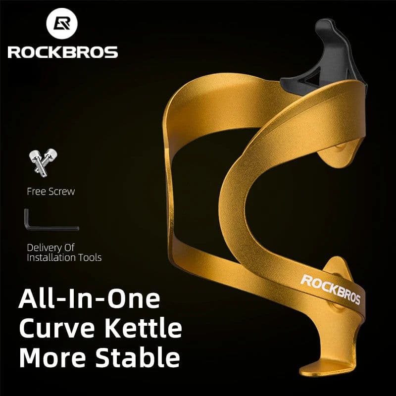 image-ROCKBROS Bicycle Aluminium Alloy Adjustable Water Bottle Cage Mountain Bike Cycling Bottle Holder Ultralight HandleBar Mount