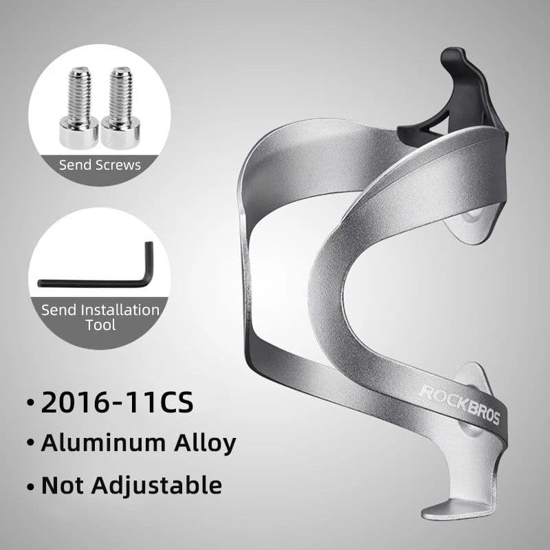 image-ROCKBROS Bicycle Aluminium Alloy Adjustable Water Bottle Cage Mountain Bike Cycling Bottle Holder Ultralight HandleBar Mount