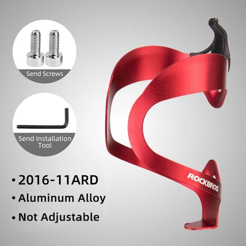 image-ROCKBROS Bicycle Aluminium Alloy Adjustable Water Bottle Cage Mountain Bike Cycling Bottle Holder Ultralight HandleBar Mount