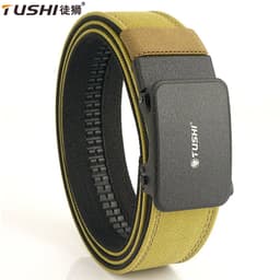 image-TUSHI belt men outdoor hunting metal tactical belt multi-function alloy buckle high quality Marine Corps canvas Hanging gun belt