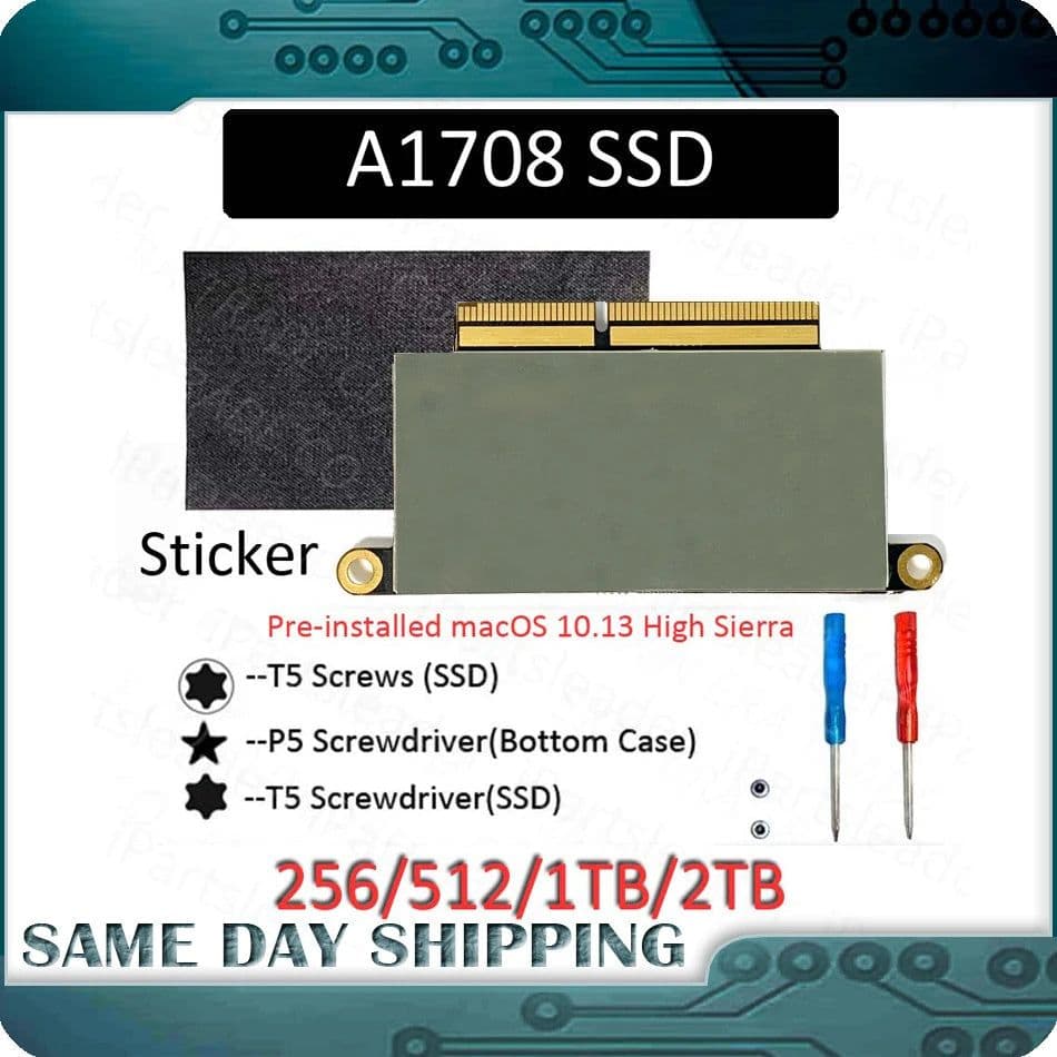 image-Used for MacBook Pro Retina 13.3" A1708 512GB 128GB 256GB 1TB PCI-E SSD 656-0042B 656-0072A 2016 2017 Year MLL42LL/A MPXQ2LL/A