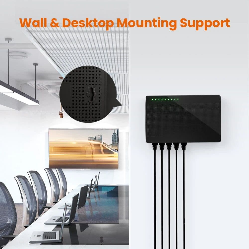 image-Tenda Gigabit ethernet Swicth 8ports internet Network Switch 10/100/1000Mbps 5ports Smart Switcher Fast Soho Switch