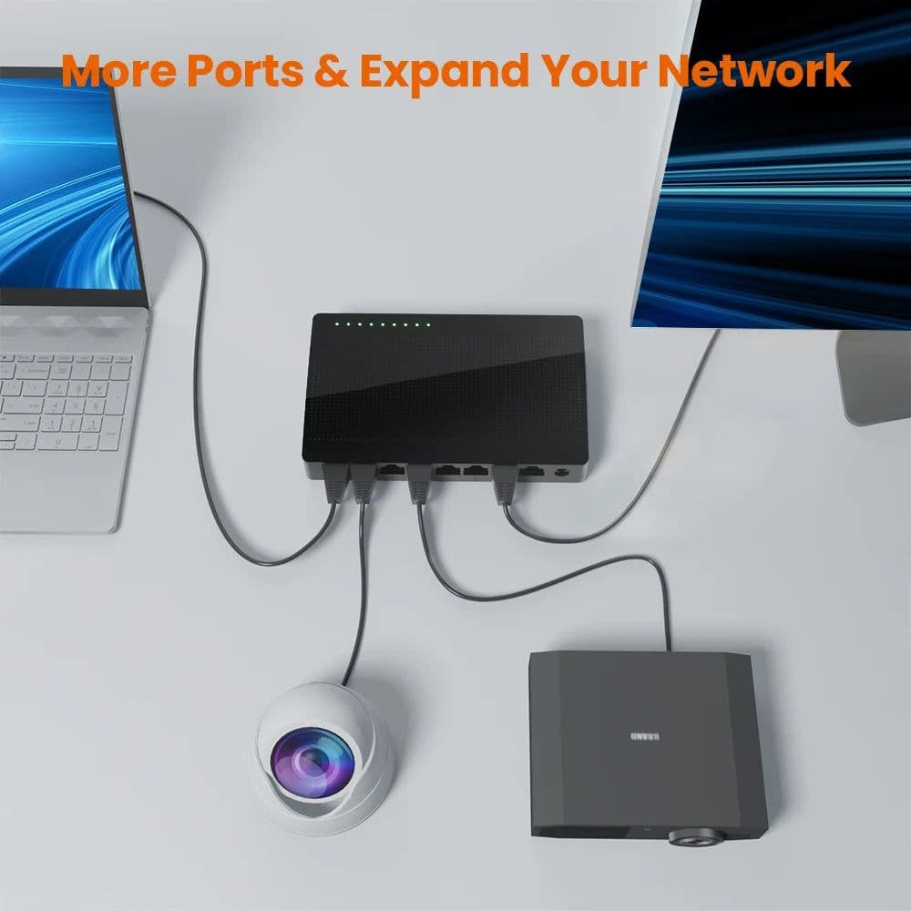 image-Tenda Gigabit ethernet Swicth 8ports internet Network Switch 10/100/1000Mbps 5ports Smart Switcher Fast Soho Switch