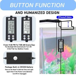 image-30-60cm Aquarium 24/7 Full Spectrum Lighting LED Light With Thermometer And Memory Function Fish Tank Plant Lamp IP68 100V-240V