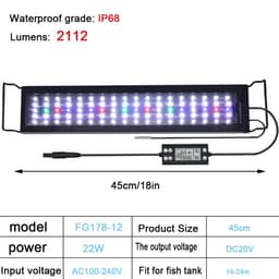 image-30-60cm Aquarium 24/7 Full Spectrum Lighting LED Light With Thermometer And Memory Function Fish Tank Plant Lamp IP68 100V-240V