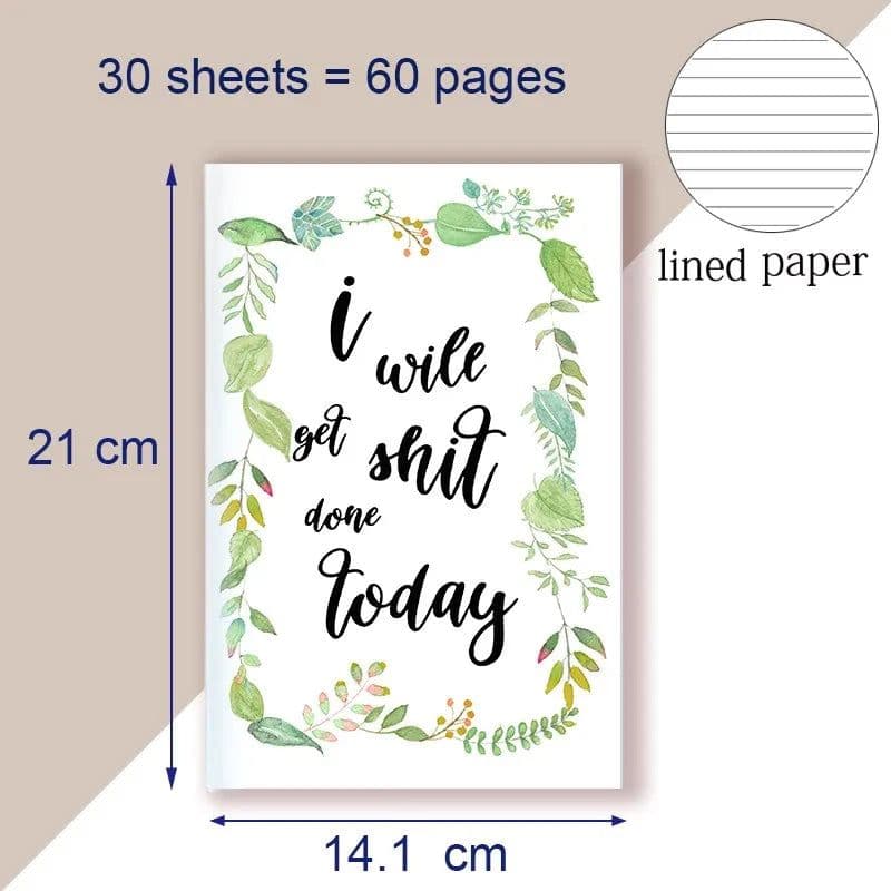 image-A5 Notebook Get Tour Shit Together UniqueFloral Cover Motivational Note Book Budget Checklist Journal Diary Inspiring Quote