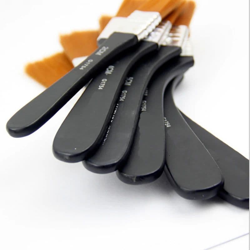 image-Ginflash 6styles Watercolor oil Art Paint Brush Nylon Hair painting art brush Easy To Clean wooden cleaning brush