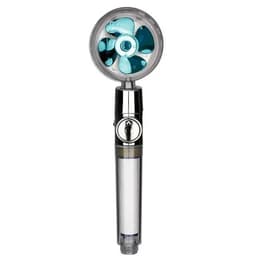 image-Turbo Propeller Water Saving Shower Head and Holder High Preassure Showerhead Rainfall with Fan Bathroom Accessories