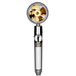 image-Turbo Propeller Water Saving Shower Head and Holder High Preassure Showerhead Rainfall with Fan Bathroom Accessories