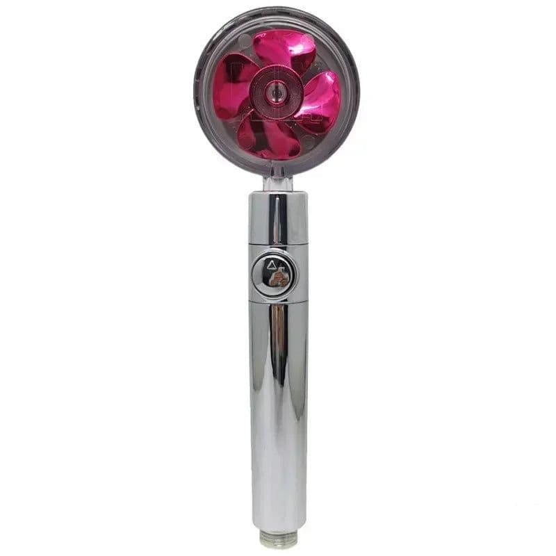 image-Turbo Propeller Water Saving Shower Head and Holder High Preassure Showerhead Rainfall with Fan Bathroom Accessories