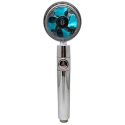 image-Turbo Propeller Water Saving Shower Head and Holder High Preassure Showerhead Rainfall with Fan Bathroom Accessories