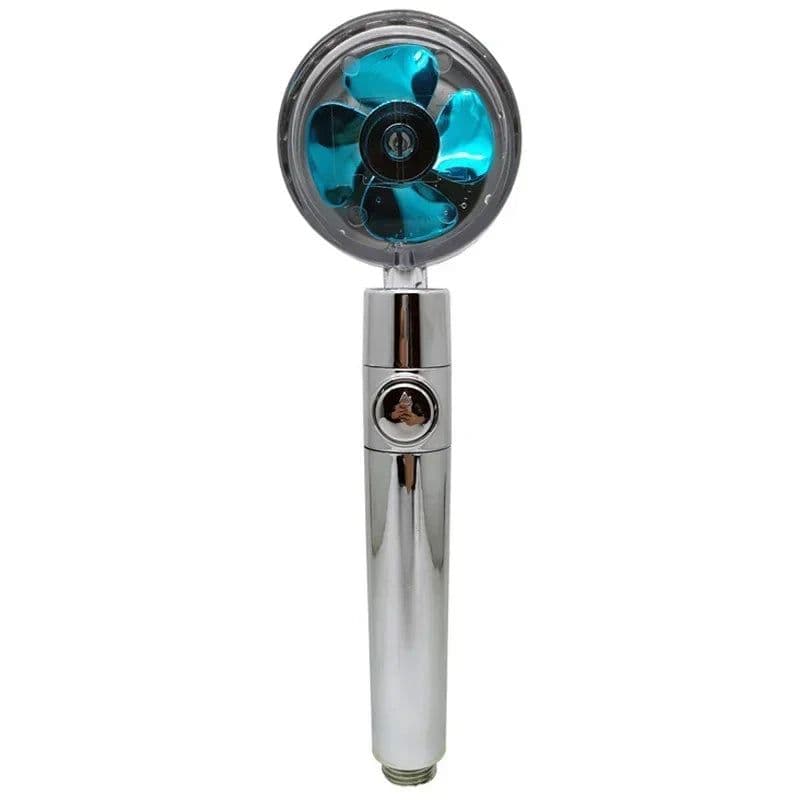 image-Turbo Propeller Water Saving Shower Head and Holder High Preassure Showerhead Rainfall with Fan Bathroom Accessories