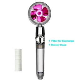 image-Turbo Propeller Water Saving Shower Head and Holder High Preassure Showerhead Rainfall with Fan Bathroom Accessories
