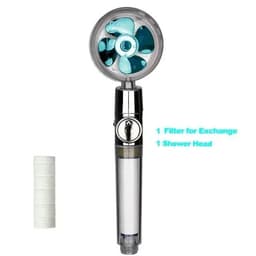 image-Turbo Propeller Water Saving Shower Head and Holder High Preassure Showerhead Rainfall with Fan Bathroom Accessories