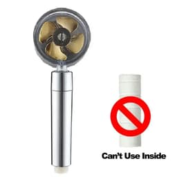 image-Turbo Propeller Water Saving Shower Head and Holder High Preassure Showerhead Rainfall with Fan Bathroom Accessories