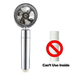 image-Turbo Propeller Water Saving Shower Head and Holder High Preassure Showerhead Rainfall with Fan Bathroom Accessories
