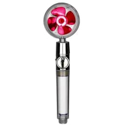 image-Turbo Propeller Water Saving Shower Head and Holder High Preassure Showerhead Rainfall with Fan Bathroom Accessories