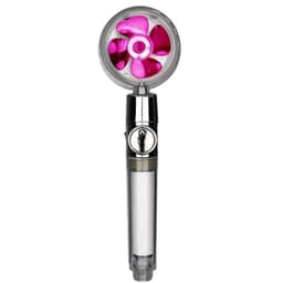 image-Turbo Propeller Water Saving Shower Head and Holder High Preassure Showerhead Rainfall with Fan Bathroom Accessories