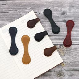 image-Leather Magnetic Bookmarks Strong Adsorption Vintage Motivational Text Book Marker Clip for Book Lover Readers School Supplies