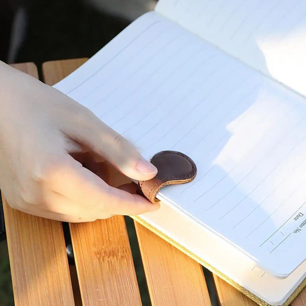 image-Leather Magnetic Bookmarks Strong Adsorption Vintage Motivational Text Book Marker Clip for Book Lover Readers School Supplies