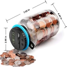 image-Piggy Bank Counter Coin Electronic Digital Lcd Counting Coin Money Saving Box Jar Coins Storage Box for Euro CHF Money