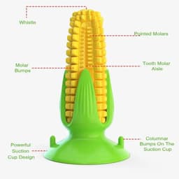 image-Pet Teething Toy for Aggressive Chewers Sounding Dog Chew Stick Corn Bite Resistant Pet Fun Squeak Toy Teething Cleaner Supplies