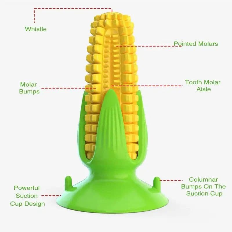image-Pet Teething Toy for Aggressive Chewers Sounding Dog Chew Stick Corn Bite Resistant Pet Fun Squeak Toy Teething Cleaner Supplies