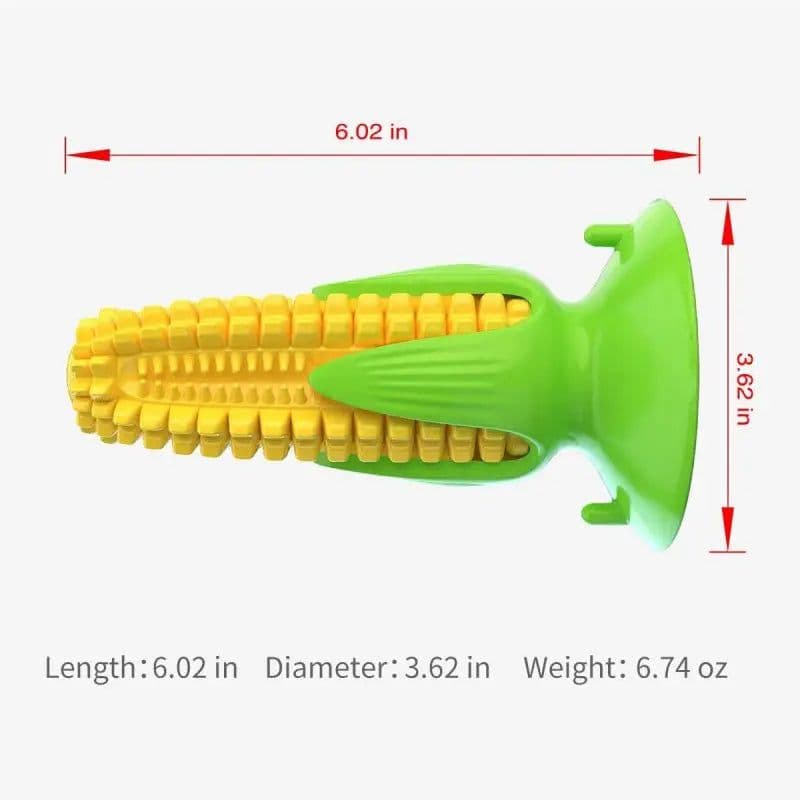 image-Pet Teething Toy for Aggressive Chewers Sounding Dog Chew Stick Corn Bite Resistant Pet Fun Squeak Toy Teething Cleaner Supplies