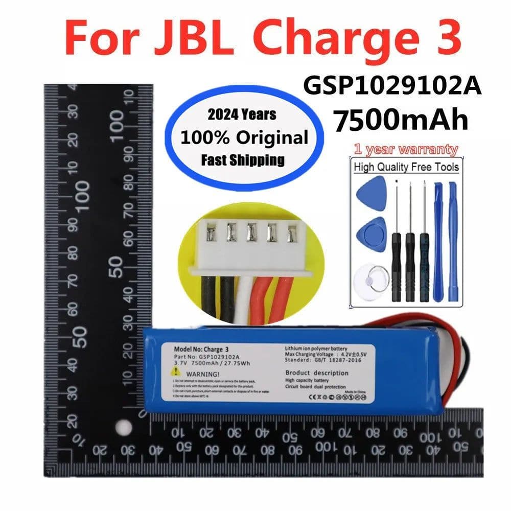 image-2024 Years 100% Original Speaker Replacement Battery For JBL Charge 3 Charge3 GSP102910A CS-JML330SL Player Loudspeaker Battery