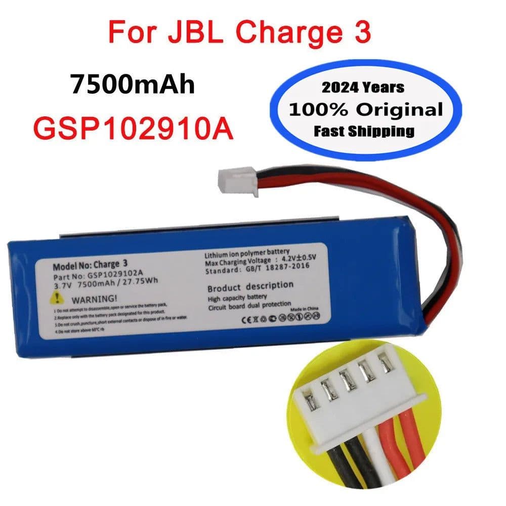 image-2024 Years 100% Original Speaker Replacement Battery For JBL Charge 3 Charge3 GSP102910A CS-JML330SL Player Loudspeaker Battery