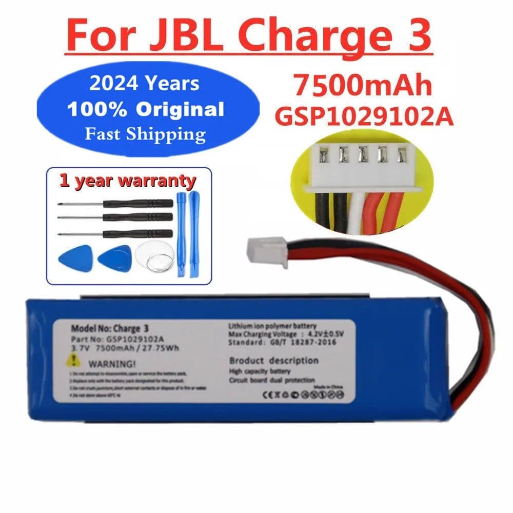 image-2024 Years 100% Original Speaker Replacement Battery For JBL Charge 3 Charge3 GSP102910A CS-JML330SL Player Loudspeaker Battery