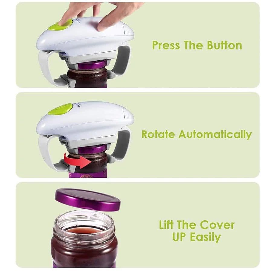 image-Automatic Electric Can Opener Beer Bottle Opener Handheld Safe Free Jar Can Tin Battery Operated Restaurant Kitchen Bar Tools