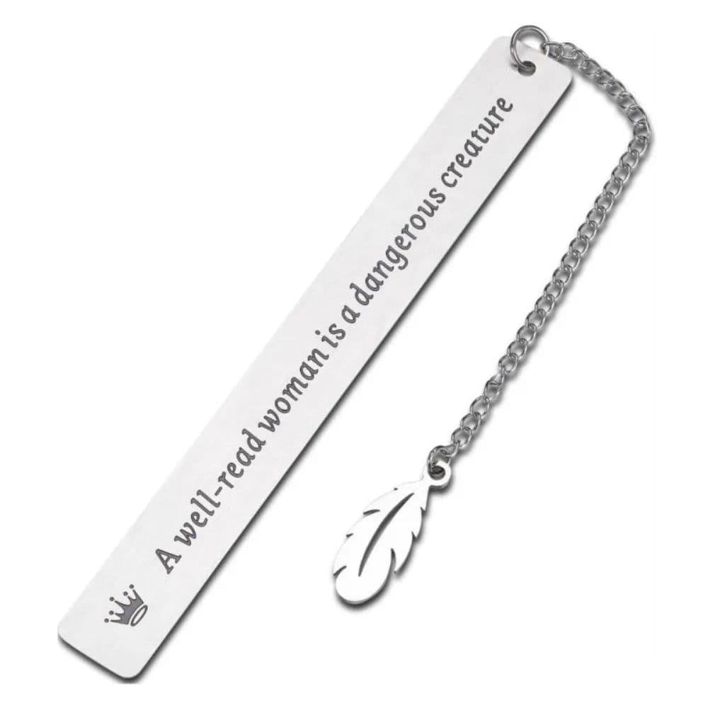 image-Book Label Retro Bookmark Stationery Leaf Pendant Page Mark Inspirational Rectangular Metal Bookmark Reading Accessories