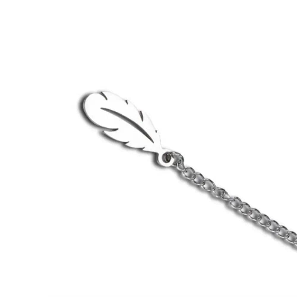 image-Book Label Retro Bookmark Stationery Leaf Pendant Page Mark Inspirational Rectangular Metal Bookmark Reading Accessories