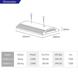 image-WEEK AQUA A430 Pro 120W Full Spectrum Aquarium Led Light APP Control Aquatic Aquascaping Aquarium Lamp Lighting Fish Tankaquário