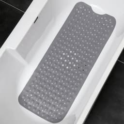 image-Non-Slip Bath Tub Shower Mat with Suction Cups,Machine Washable Bathroom Mats with Drain, Extra Large Bathtub Mat, 100x40cm