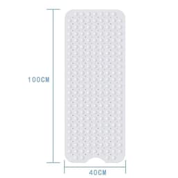 image-Non-Slip Bath Tub Shower Mat with Suction Cups,Machine Washable Bathroom Mats with Drain, Extra Large Bathtub Mat, 100x40cm