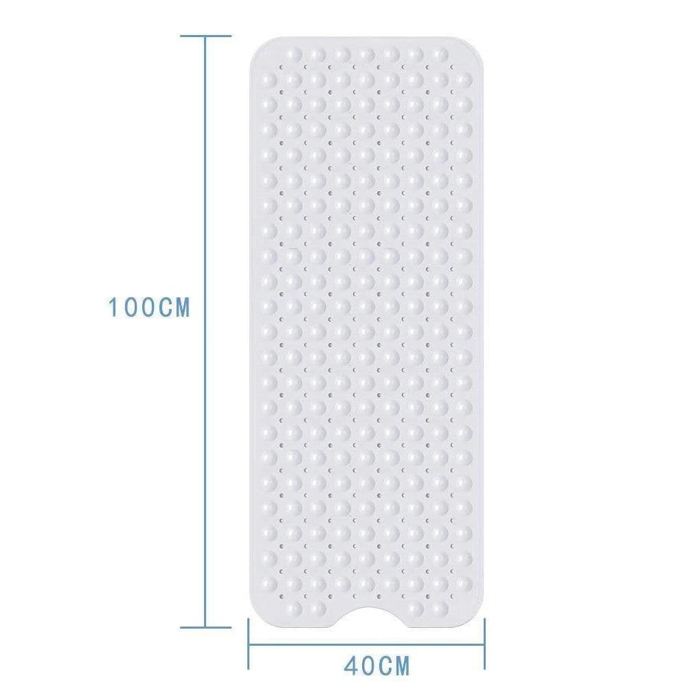 image-Non-Slip Bath Tub Shower Mat with Suction Cups,Machine Washable Bathroom Mats with Drain, Extra Large Bathtub Mat, 100x40cm