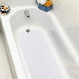 image-Non-Slip Bath Tub Shower Mat with Suction Cups,Machine Washable Bathroom Mats with Drain, Extra Large Bathtub Mat, 100x40cm