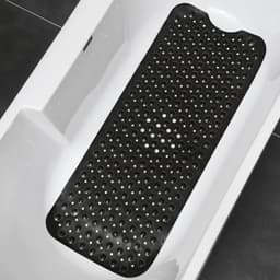 image-Non-Slip Bath Tub Shower Mat with Suction Cups,Machine Washable Bathroom Mats with Drain, Extra Large Bathtub Mat, 100x40cm