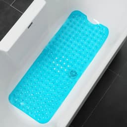 image-Non-Slip Bath Tub Shower Mat with Suction Cups,Machine Washable Bathroom Mats with Drain, Extra Large Bathtub Mat, 100x40cm