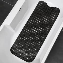 image-Non-Slip Bath Tub Shower Mat with Suction Cups,Machine Washable Bathroom Mats with Drain, Extra Large Bathtub Mat, 100x40cm