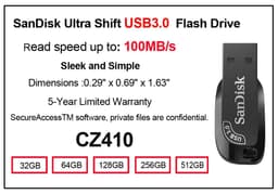 image-100% Original SanDisk USB 3.0 USB Flash Drive CZ410 32GB 64GB 128GB 256GB Pen Drive Memory Stick Black U Disk Mini Pendrive
