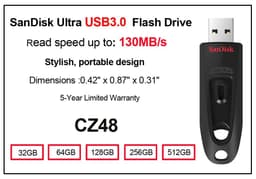 image-100% Original SanDisk USB 3.0 USB Flash Drive CZ410 32GB 64GB 128GB 256GB Pen Drive Memory Stick Black U Disk Mini Pendrive