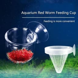 image-1pc Plastic Automatic Feeder With Suction Cup For Aquarium Red Worm Feeding Fish Tank Cone Live Food Tapered Hopper Basket New