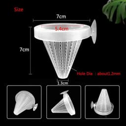 image-1pc Plastic Automatic Feeder With Suction Cup For Aquarium Red Worm Feeding Fish Tank Cone Live Food Tapered Hopper Basket New