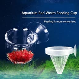 image-1pc Plastic Automatic Feeder With Suction Cup For Aquarium Red Worm Feeding Fish Tank Cone Live Food Tapered Hopper Basket New