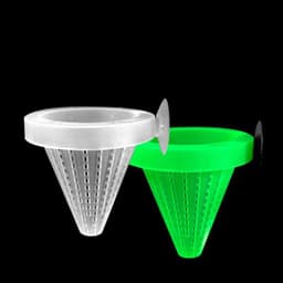 image-1pc Plastic Automatic Feeder With Suction Cup For Aquarium Red Worm Feeding Fish Tank Cone Live Food Tapered Hopper Basket New