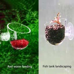 image-1pc Plastic Automatic Feeder With Suction Cup For Aquarium Red Worm Feeding Fish Tank Cone Live Food Tapered Hopper Basket New